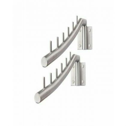 Pack Of 2 - Stainless Steel Wall-Mounted Clothes Hanger - Silver - Home Appliances - Best Price in Pakistan - HitShop.pk
